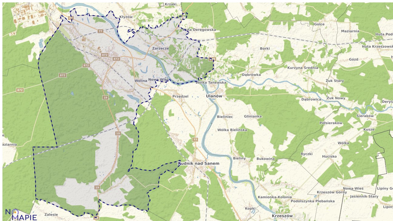 Mapa obszarów ochrony przyrody Niska